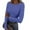 A011-Blue, variant on Rib Knit Tops for Women Stretch Crewneck Ribbed Long Sleeve Sweater Shirts Fitted Casual Basic Tees Tops