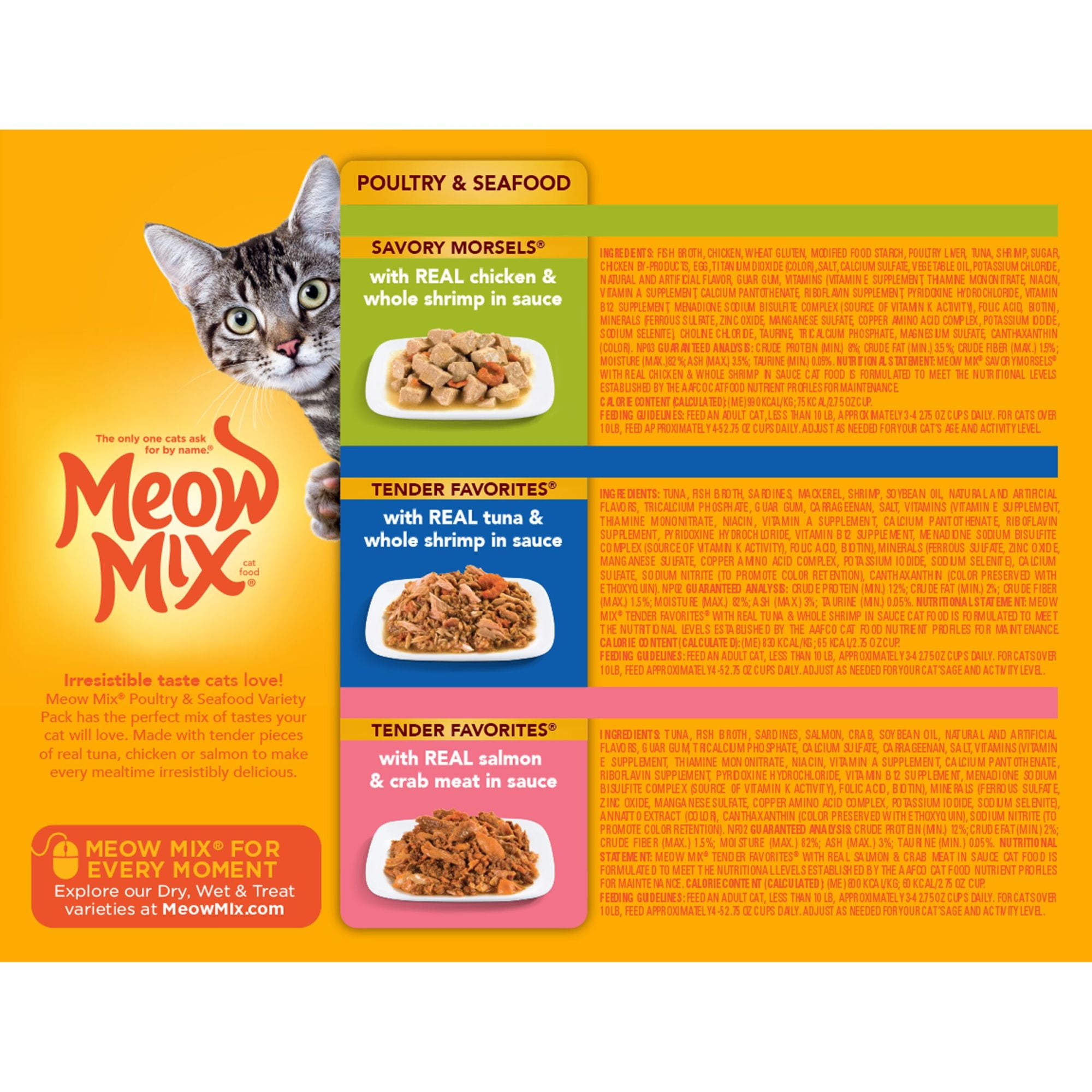 Meow Mix Poultry Selects Cat Food Variety Pack, 2.75 oz, 24 count