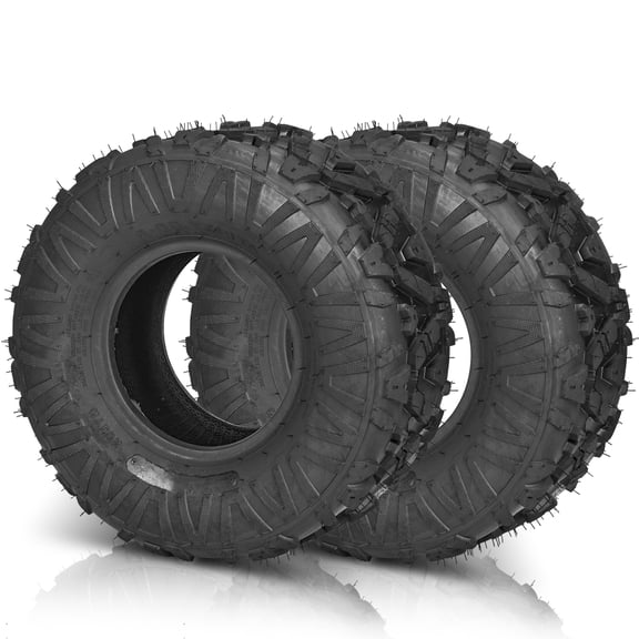 Ktaxon Set of 2 19x7-8 ATV & Mini Bike Tires, 4PR Tubeless All-Terrain Knobby Tires for Quad & Go-Kart