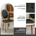 thumbnail image 6 of French Country Dining Chairs Set of 6, Black Kitchen & Dining Room Chairs Set of 6, Faux Leather Kitchen Chairs, Tufted Upholstered, Wood Legs, Sillas De Comedor (PU, Black, 6Pcs), 6 of 12