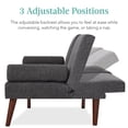 thumbnail image 4 of Best Choice Products Fabric Upholstered Convertible Futon w/ Rounded Armrests, Wooden Legs, 2 Cupholders - Charcoal, 4 of 8
