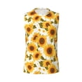 thumbnail image 6 of Lsque Modern Elegant Sunflower Print Men's Cotton Blend Sleeveless Muscle Shirts (S-3XL)- Moisture Wicking, Odor Protection, UPF 30+,X-Large, 6 of 8