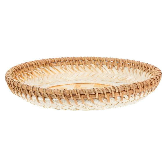 HOMEMAXS Bamboo Woven Tray for Kitchen with Unique Design and Spacious Capacity 7.5 Inches