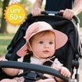 thumbnail image 4 of Zando UPF 50+ UV Sun Protection Bowknot Wide Brim Baby Sun Hat Adjustable Chin Strap Outdoor Girls Toddlers Cap Pink L, 4 of 6