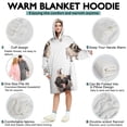 thumbnail image 5 of Wearable Oversized Blanket,Pug and Footprint Wearable Blanket Hoodie for Adults,Cozy Hooded Blankets with Super Pockets,Super Warm Fuzzy Pullover for Women & Men, 5 of 6