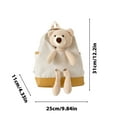 thumbnail image 4 of Mochila infantil personalizada para guardería y escuela | Diseño de oso | Correas ajustables | Bolsa de lona espaciosa para niños y niñas | De 3 a 8 años, 4 of 5