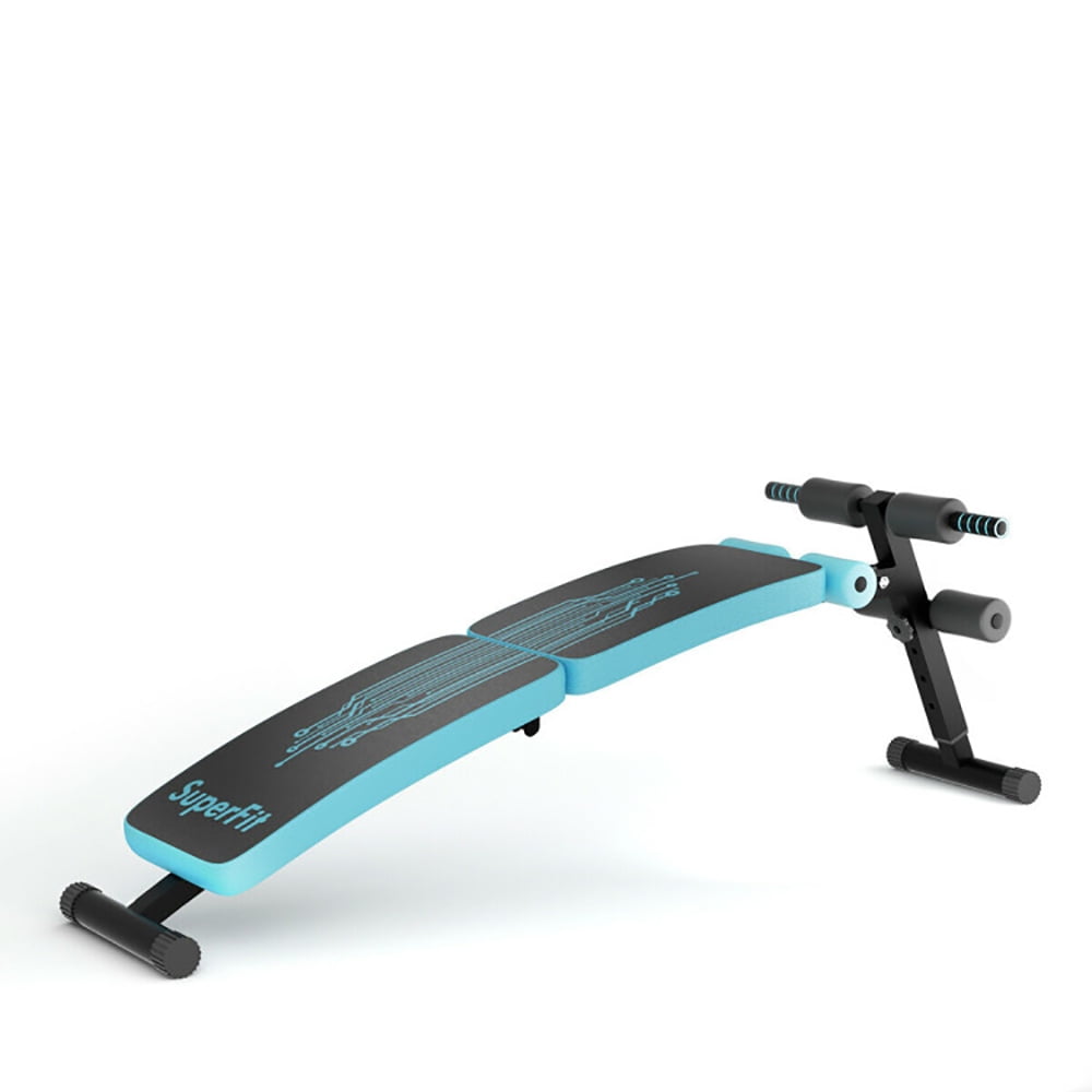 Demifill Basic Weight Bench for Home Gym, Foldable Workout Bench, Abdominal Twister Trainer with Adjustable Height Exercise Bench, Blue