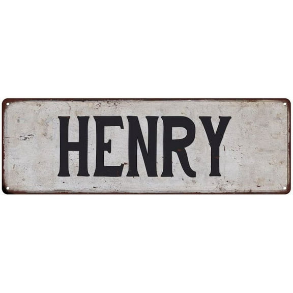 HENRY Vintage Look Rustic Chic Metal Sign 6x18 106180036184