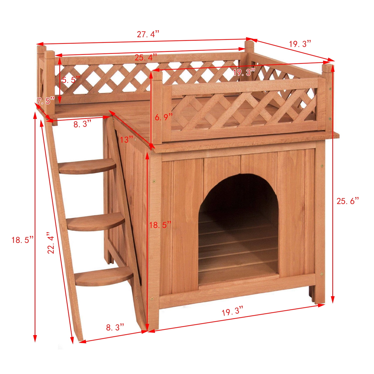 27.4"x19.3"x25.6" Dog Houses for Small Dogs, NICEPET Water Resistant