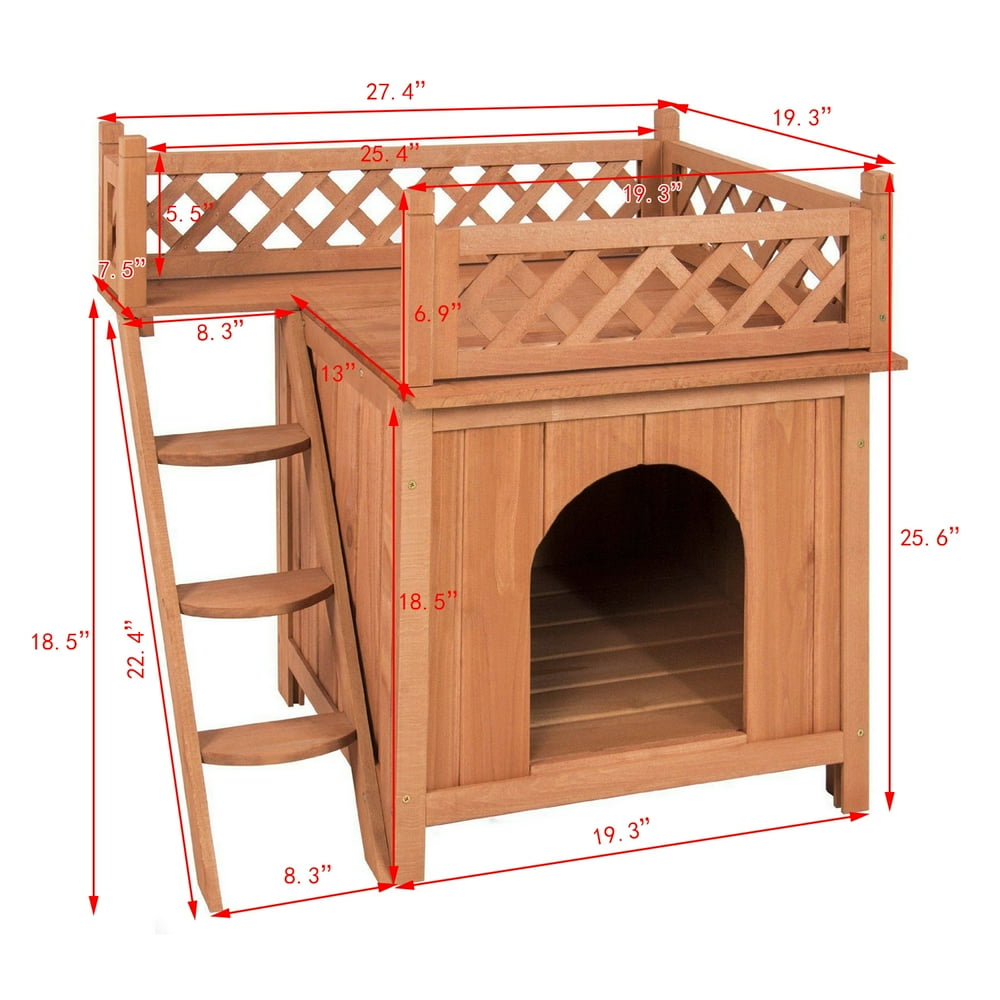 27.4"x19.3"x25.6" Dog Houses for Small Dogs, NICEPET Water Resistant