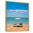 thumbnail image 2 of Designart "Chair in Beach Photography" Nautical & Beach Floater Framed Canvas Print, 2 of 7