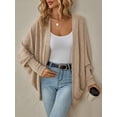 thumbnail image 6 of PTHTECHUS Womens Cardigan Open Front Sweater for Women No Button Knit Cardigan Casual Long Sleeve Outerwear with Pockets, 6 of 7