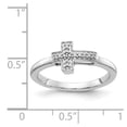 thumbnail image 3 of 14K White Gold Ring Band Themed Diamond Round Cross, Size 8, 3 of 3