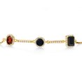 thumbnail image 2 of Gem Stone King 1.61 Ct Oval Red Garnet Black Onyx 18K Yellow Gold Plated Silver Bracelet for Women, 2 of 4