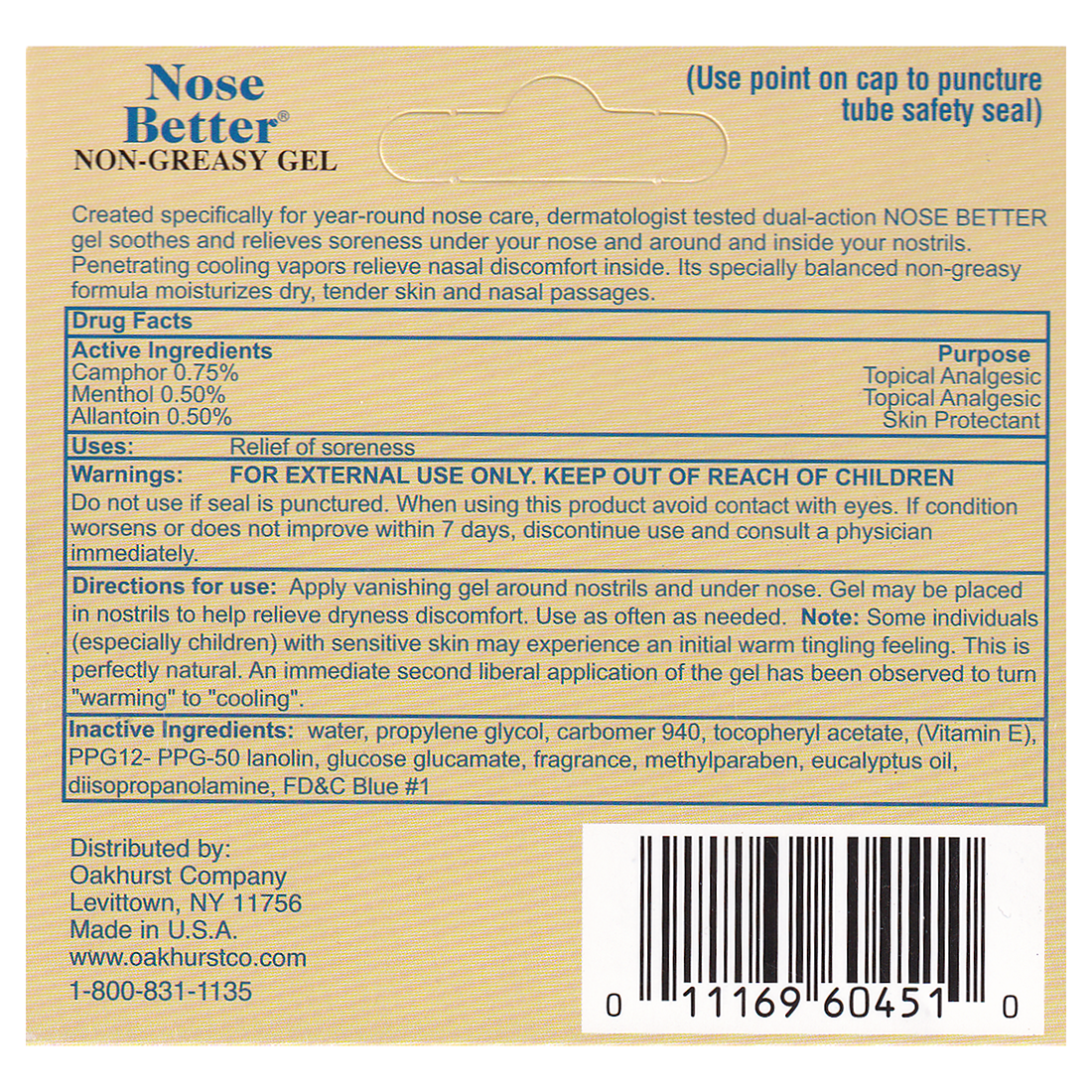 Nose Better Non-Greasy Aromatic Relief Gel - 0.46 oz (WM)