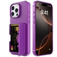 thumbnail image 2 of Dteck Case for iPhone 16 Pro Max Shockproof  Wallet Case with Card Holder (3-4 Cards) & Hidden Mirror, Military Grade Drop Protection, Rugged Protective Flip Cover for iPhone 16 Pro Max,Darkpurple, 2 of 7