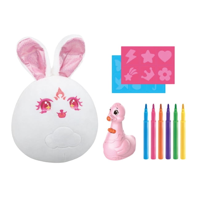 Juguete de felpa bricolaje peluche muñeca pintura lavable garabateos juguetes animales de peluche, para niños niños adultos niños niñas año nuevo Conejo