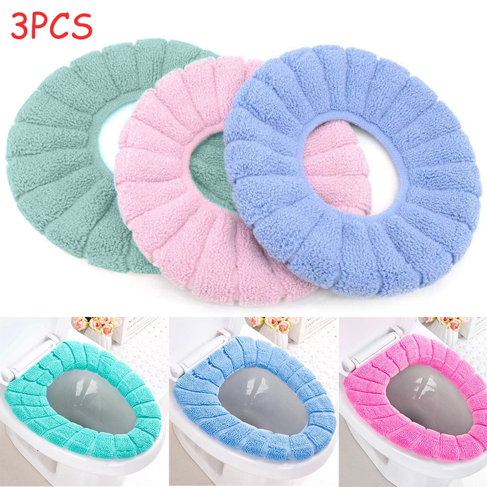 MesaSe 3Pcs Bathroom Soft Toilet Seat Cover Pads, Washable and