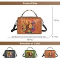 thumbnail image 5 of Genuine Leather Satchel Bag for Women, Retro Deer Head Embossing Crossbody Shoulder Bags Handbag Purses, 5 of 7