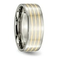 thumbnail image 3 of Primal Steel Titanium with 14K Yellow Inlay 8mm Flat Band, 3 of 6