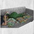 thumbnail image 6 of Moroccan Soft Flannel Fleece Throw Blanket, Oriental Motif with Mix of Hippie Retro Circle Morocco Mosaic Lines Design, Cozy Plush for Indoor and Outdoor Use, 60" x 80", Multicolor, by Ambesonne, 6 of 6