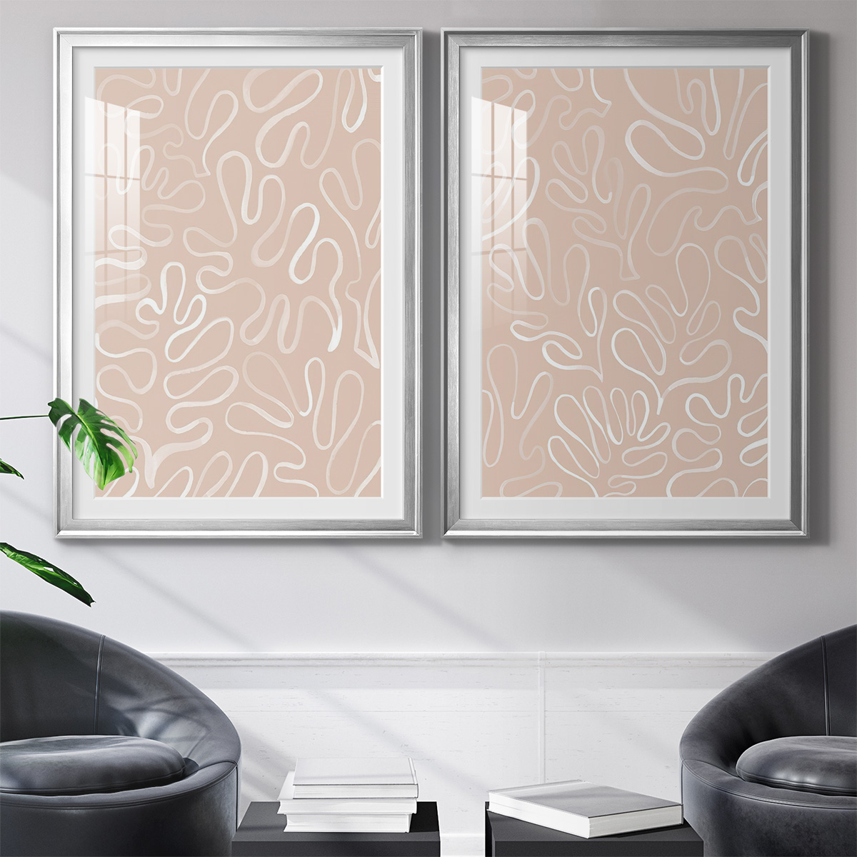 Wexford Home Matisse Pieces III Premium Framed Print, 22.5" x 30.5" - Ready to Hang, Silver (Set of 2)