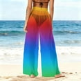 thumbnail image 6 of Ailaofu Women Sheer Mesh Pants See Through Bikini Bottom Swimsuit Cover up Wide Leg Beach Pants, 6 of 7