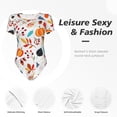 thumbnail image 4 of Kdxio Autumn Pumpkins Fall Leaves for Women's Short-Sleeved Onesie Stylish Round Neck Pajamas Bodysuit Jumpsuit Nightwear-XX-Large, 4 of 7