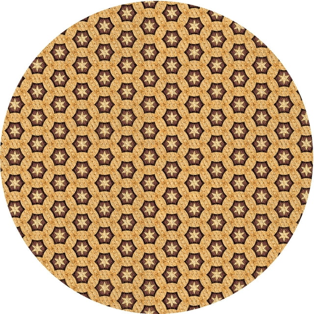 Ahgly Company Machine Washable Indoor Square Transitional Saddle Brown Area Rugs, 3' Square