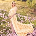 thumbnail image 5 of Lightweight Lace Maternity Gown Featuring Trailing Bustier Support Dress For Cool Pregnancy Comfort, 5 of 8