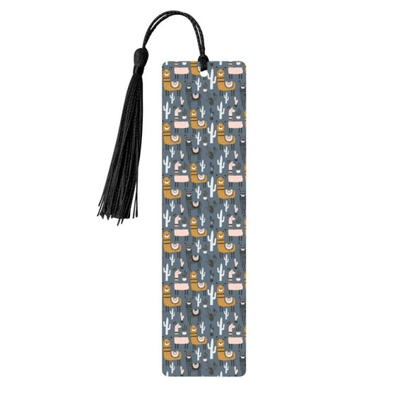 Kdxio Llama and Cactus Print Metal Tassel Bookmarks,Perfect Gift for Art Lovers and Bookworms Metal Bookmarks for Women