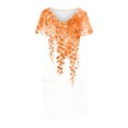 thumbnail image 5 of GaThRRgYP Women's Casual Tunic Short Sleeve Dress,Women's Fashion Summer Print Short-sleeved V-neck Casual Dress Orange S, 5 of 8