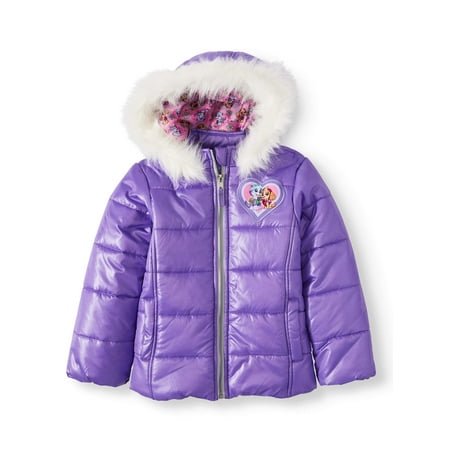 Paw Patrol Puffer Ski Jacket with Fur Trim Hood (Little