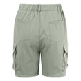 thumbnail image 7 of LEKWK Hiking Shorts for Women Cargo with Pockets High Waisted Button Front Straight Fit Lightweight Bermuda Shorts Casual Outdoor Bottoms Travel Wear Green XXL, 7 of 7