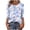 Light Blue, variant on Ruimatai Women's Boho T-Shirt Vintage Floral Print Loose Fit 3/4 Sleeve Round Neck Casual Oversized Top