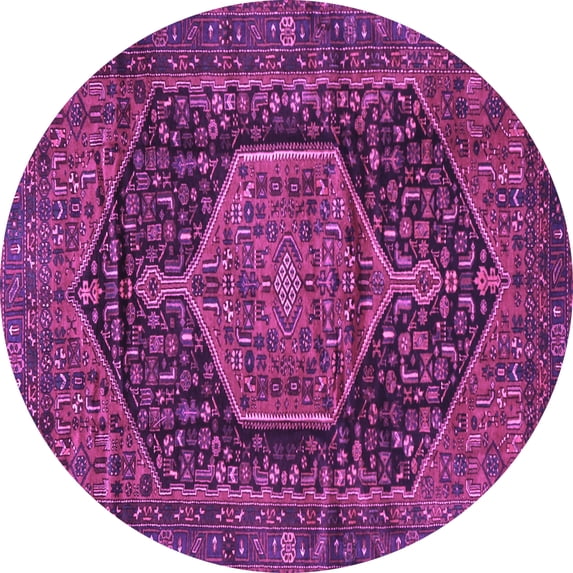 Ahgly Company Indoor Round Persian Purple Traditional Area Rugs, 8' Round