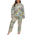 thumbnail image 7 of MUKVIK Plus Size Pajamas for Women Set Long Sleeve Button Down with Pockets, 7 of 7