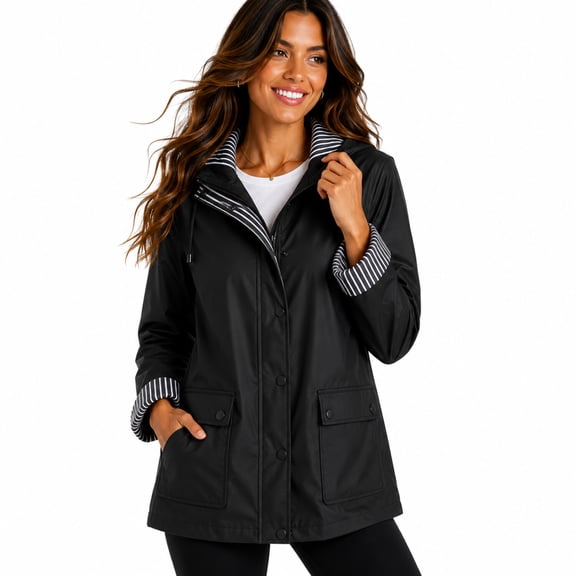 URBAN REPUBLIC Womens Rain Jacket Lightweight Insulated Water Resistant Windbreaker for Women