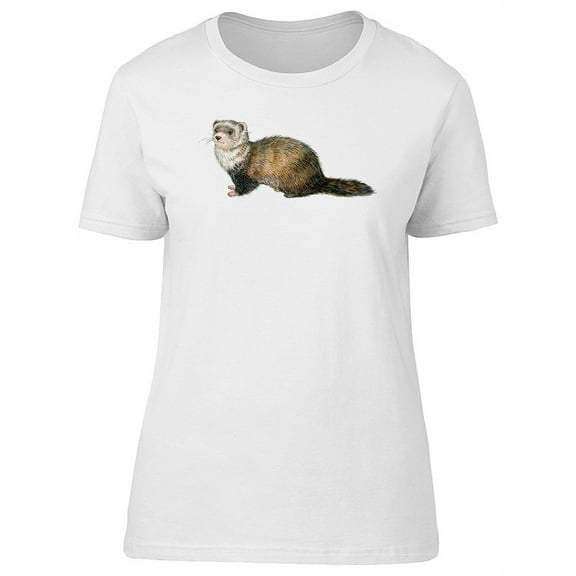 Watercolor Ferret, Cute Animal T-Shirt Women -Image by Shutterstock, Female Small