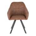 thumbnail image 6 of Clubhouse Contemporary Pleated Chair in Brown Faux Leather by LumiSource - Set of 2, 6 of 8