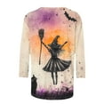 thumbnail image 4 of aohooy Halloween Tshirts Women Plus Size Three Quarter Sleeve Funny Graphic T-Shirts Holiday Festivel Party Crewneck Tunic Tops Multicolor,XXXL, 4 of 4