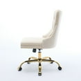 thumbnail image 5 of Modern Velvet Tufted Button Home Office Chair with Golden Metal Base – Luxurious Comfort, Ergonomic Design for Professionals & Students, 5 of 12