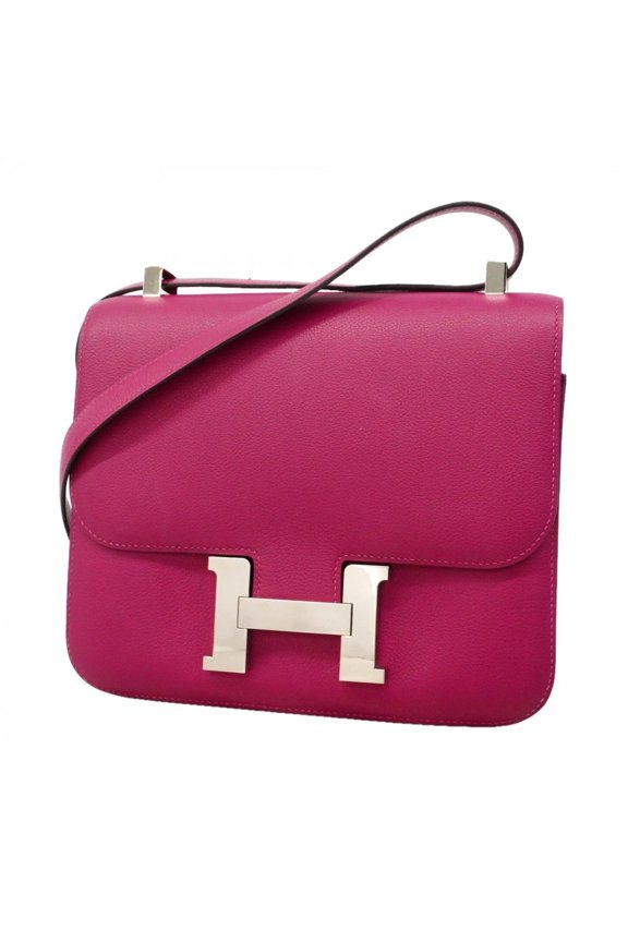 Pre-Owned Hermes Constance 24 Shoulder Bag, Evercolor Rose Purple, A Stamp, Women's.