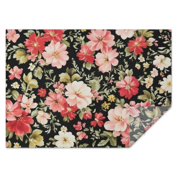 Pioneer Flower Floral Print Pattern Rectangle Tablecloth 60"x84",Waterproof Polyester Rectangle Table Cloth, Wipeable Spillproof Polyester Tablecloth for Dining, Camping, Indoor and Outdoor
