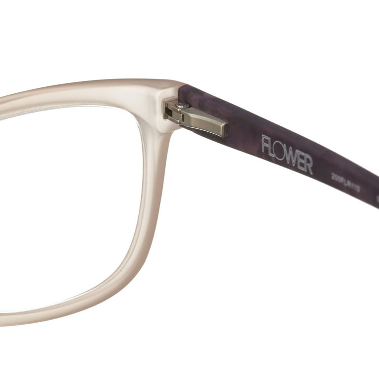 Flower by Drew Barrymore Frankie Clear/Plum 2.0 Reading Glasses