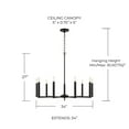 thumbnail image 4 of Capital Lighting 448691AD Portman 9 Light 34" Wide Candle Style Chandelier - Brass, 4 of 7