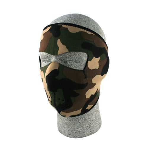 Zanheadgear WNFM118 Woodland Camouflage Neoprene Face Mask