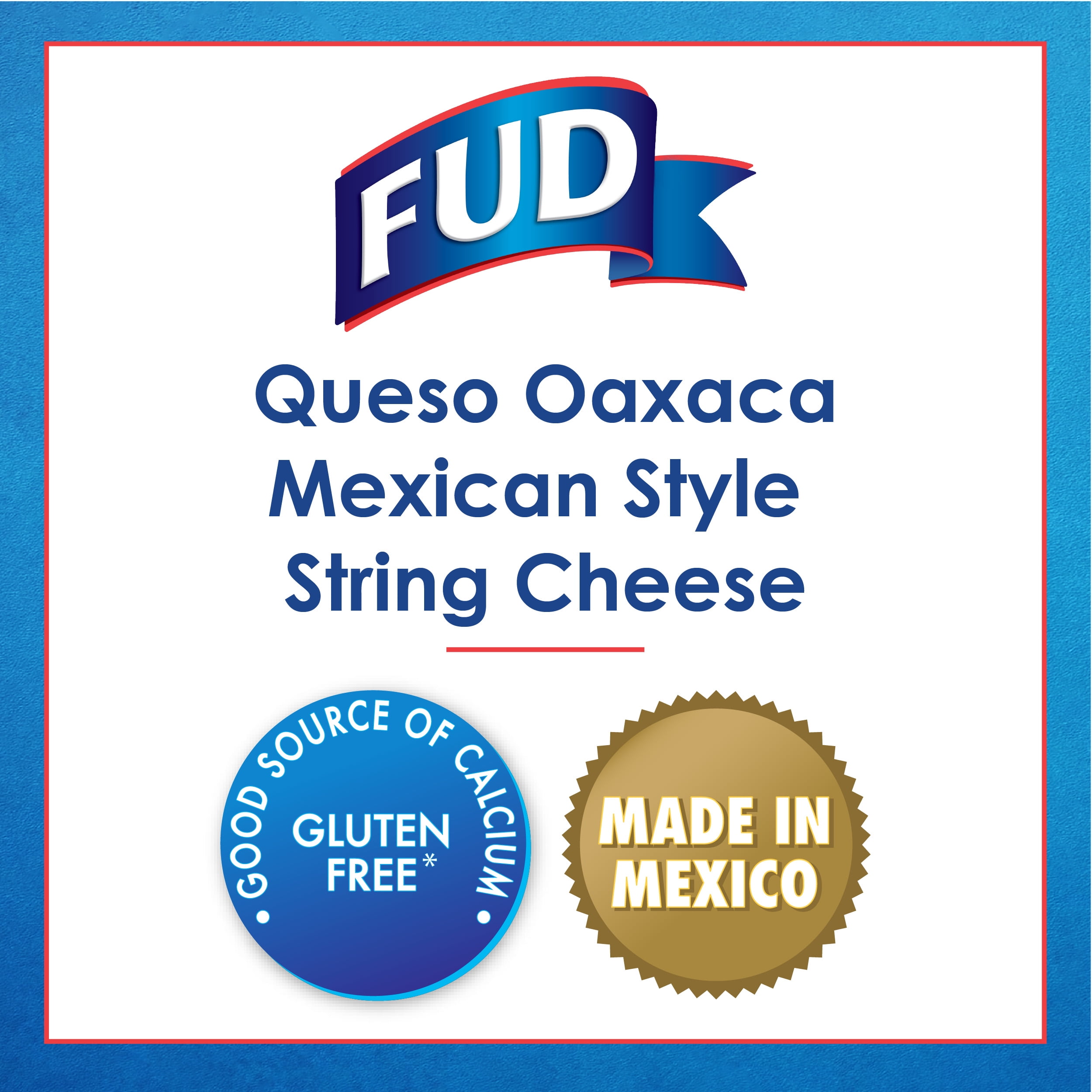 FUD Oaxaca Mexican-Style String Cheese, Refrigerated, Fully Cooked, Ready-to-Eat, 12 oz Pack, 12 Servings