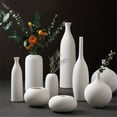 thumbnail image 3 of Vintage White Plain Embryo Ceramic Vase Living Room Table Decoration, 3 of 7