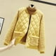thumbnail image 2 of Chaqueta corta holgada de invierno con relleno de algodón y pelo de cordero para mujer, chaqueta acolchada de algodón con cuello alto, abrigo de moda, 2 of 5